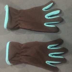 Brown and Teal Kids Gloves